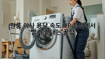 원룸 이사, 용달 속도 UP! 정선에서 빨리 끝내는 꿀팁